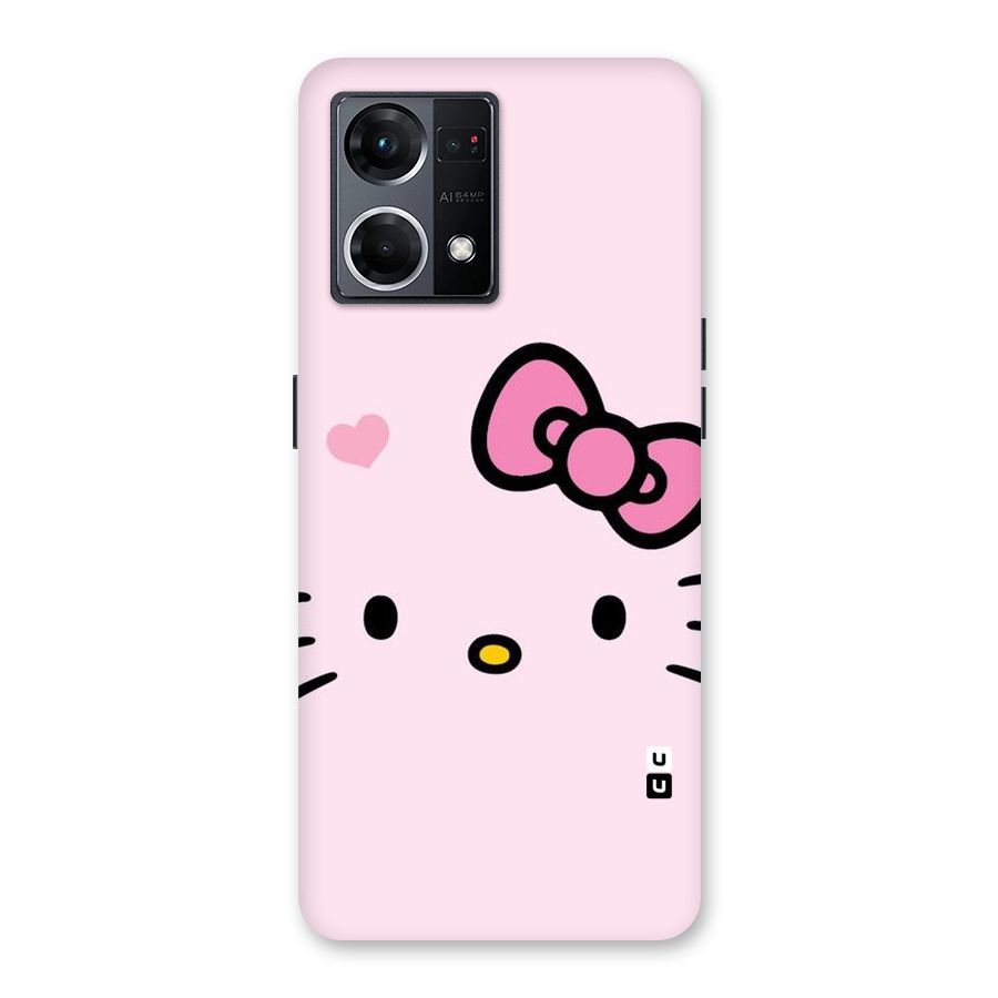 Cute Bow Face Glass Back Case for Oppo F21 Pro 5G