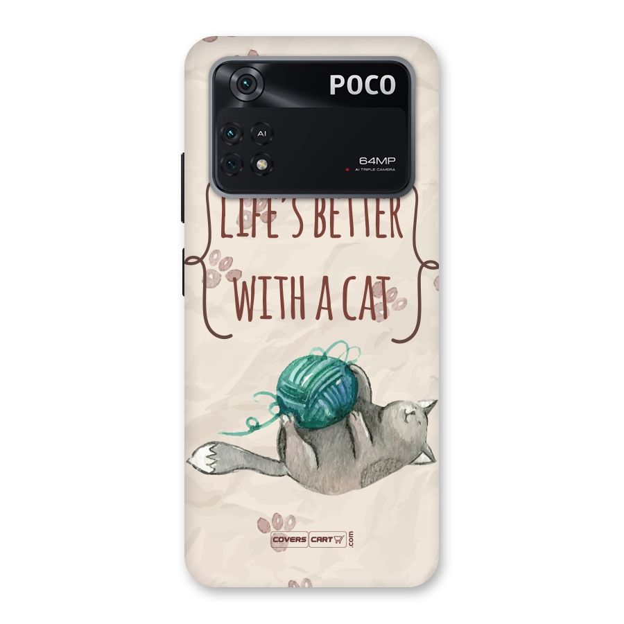 Cute Cat Back Case for Poco M4 Pro 4G