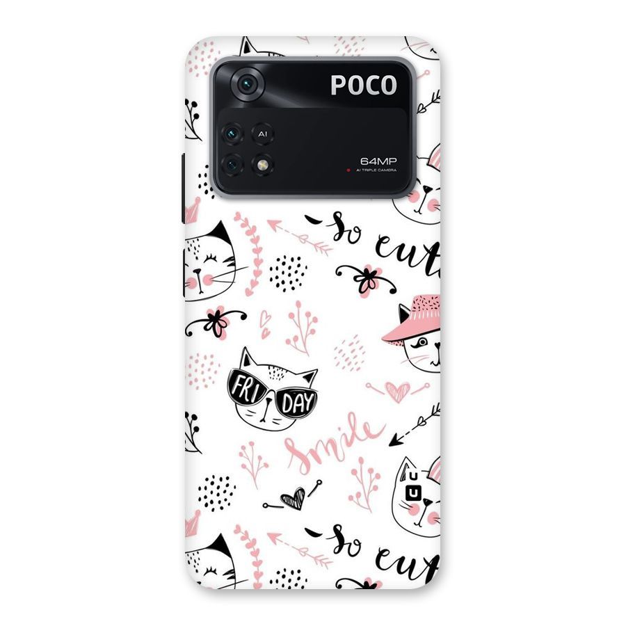Cute Cat Swag Back Case for Poco M4 Pro 4G