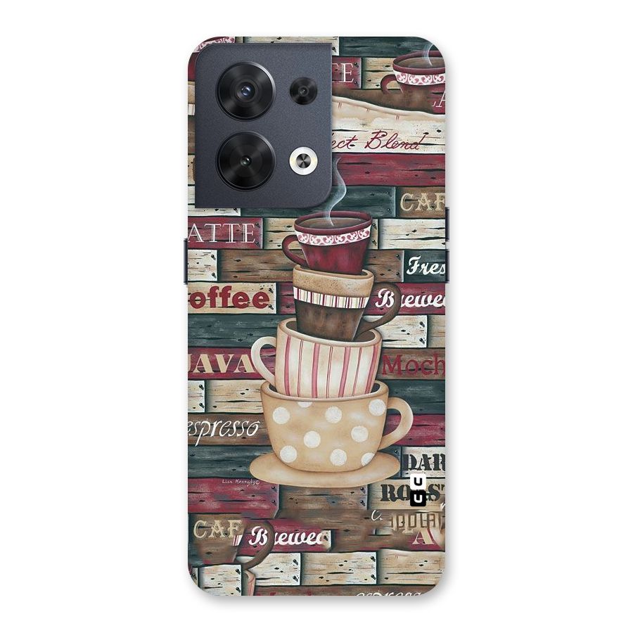 Cute Coffee Cups Back Case for Oppo Reno8 5G