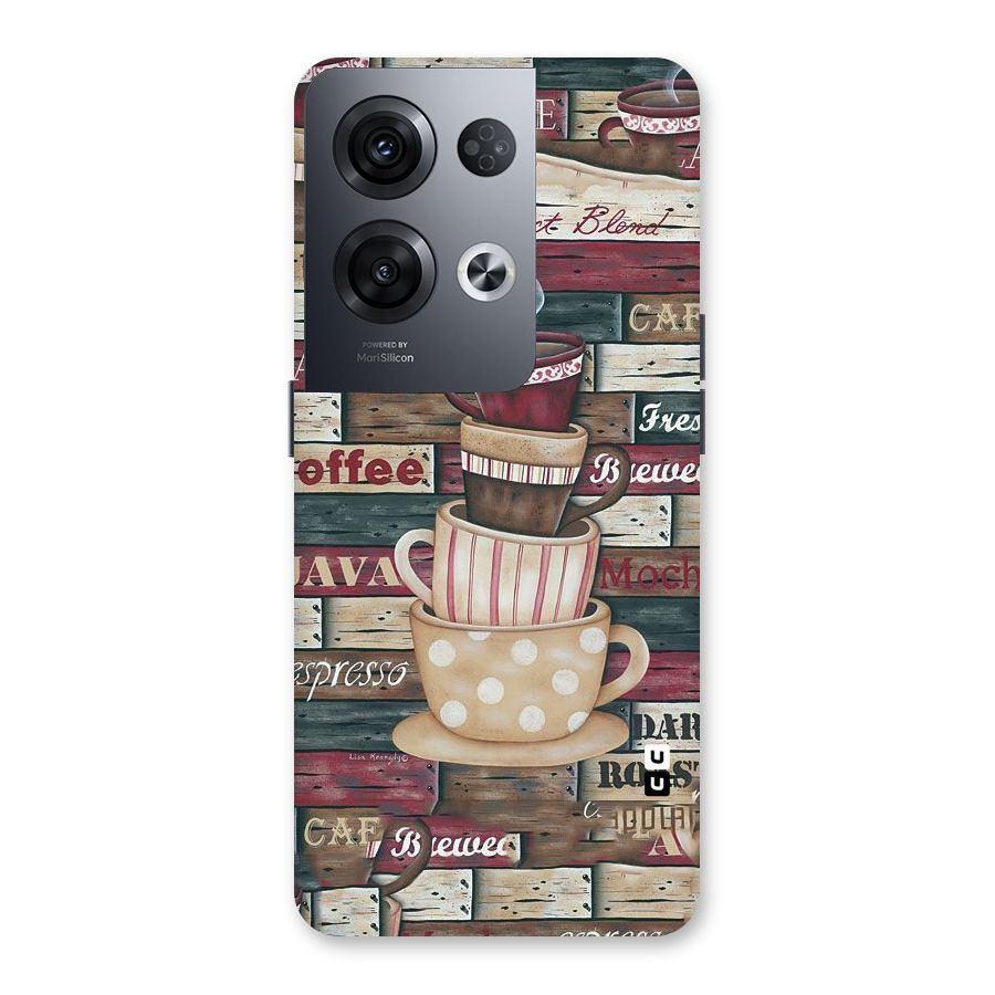 Cute Coffee Cups Back Case for Oppo Reno8 Pro 5G