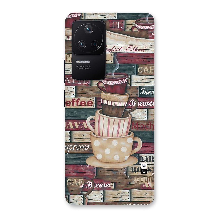 Cute Coffee Cups Back Case for Poco F4 5G