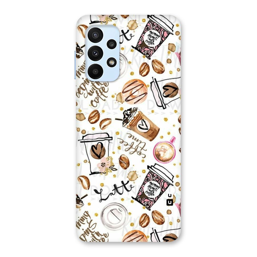 Cute Coffee Pattern Back Case for Galaxy A23