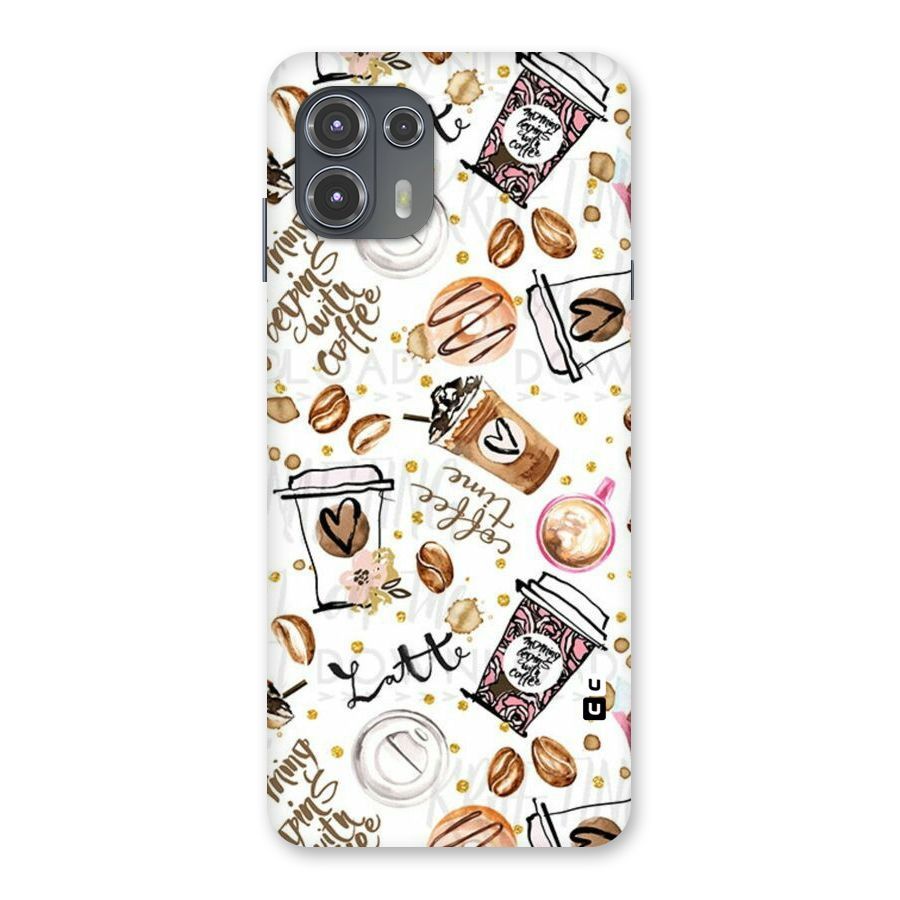 Cute Coffee Pattern Back Case for Motorola Edge 20 Fusion