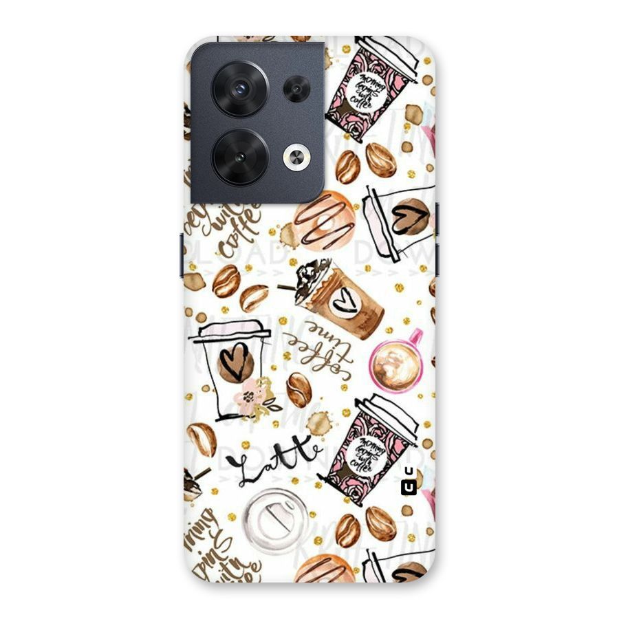 Cute Coffee Pattern Back Case for Oppo Reno8 5G