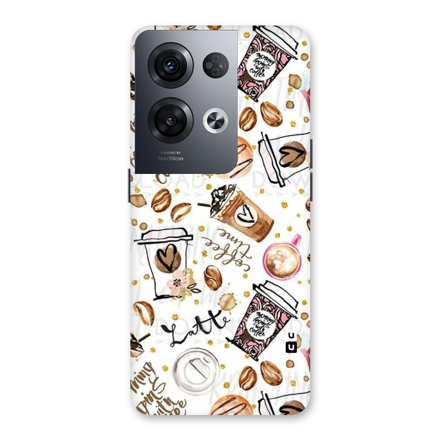 Cute Coffee Pattern Back Case for Oppo Reno8 Pro 5G