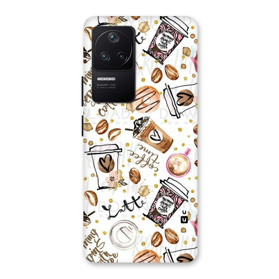 Cute Coffee Pattern Back Case for Poco F4 5G