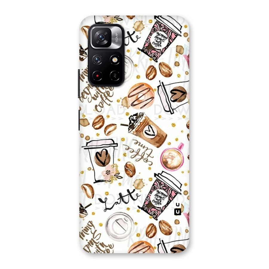 Cute Coffee Pattern Back Case for Redmi Note 11T 5G