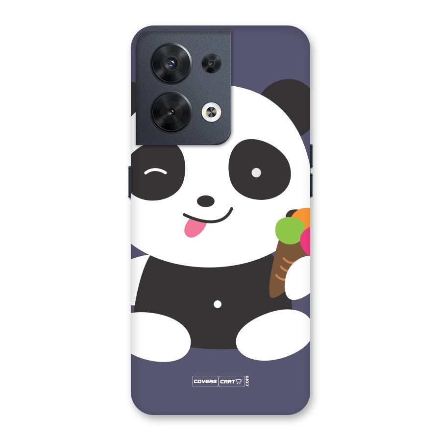 Cute Panda Blue Back Case for Oppo Reno8 5G