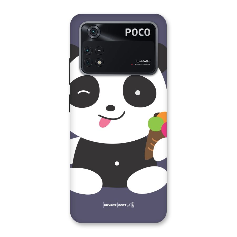 Cute Panda Blue Back Case for Poco M4 Pro 4G