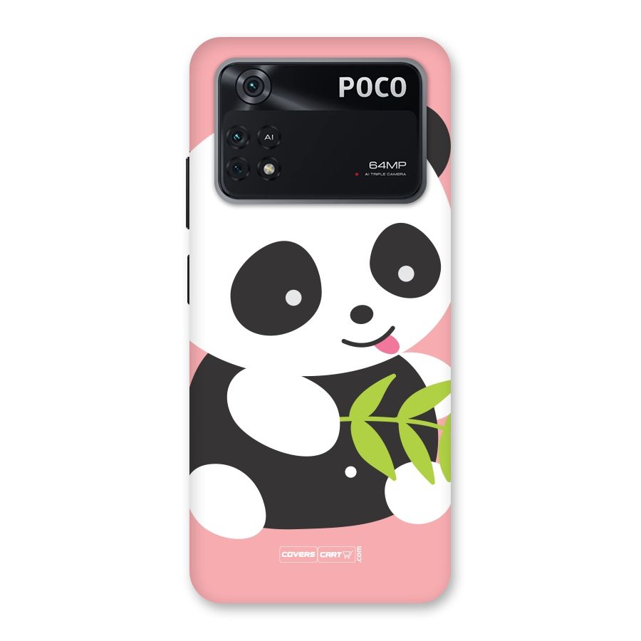 Cute Panda Pink Back Case for Poco M4 Pro 4G