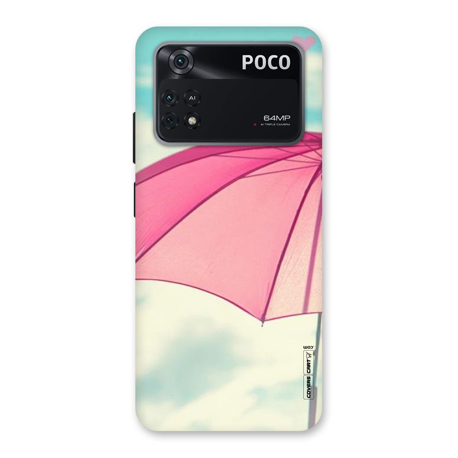 Cute Pink Umbrella Back Case for Poco M4 Pro 4G