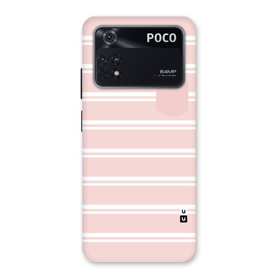 Cute Pocket Striped Back Case for Poco M4 Pro 4G