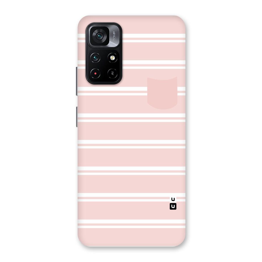 Cute Pocket Striped Back Case for Poco M4 Pro 5G
