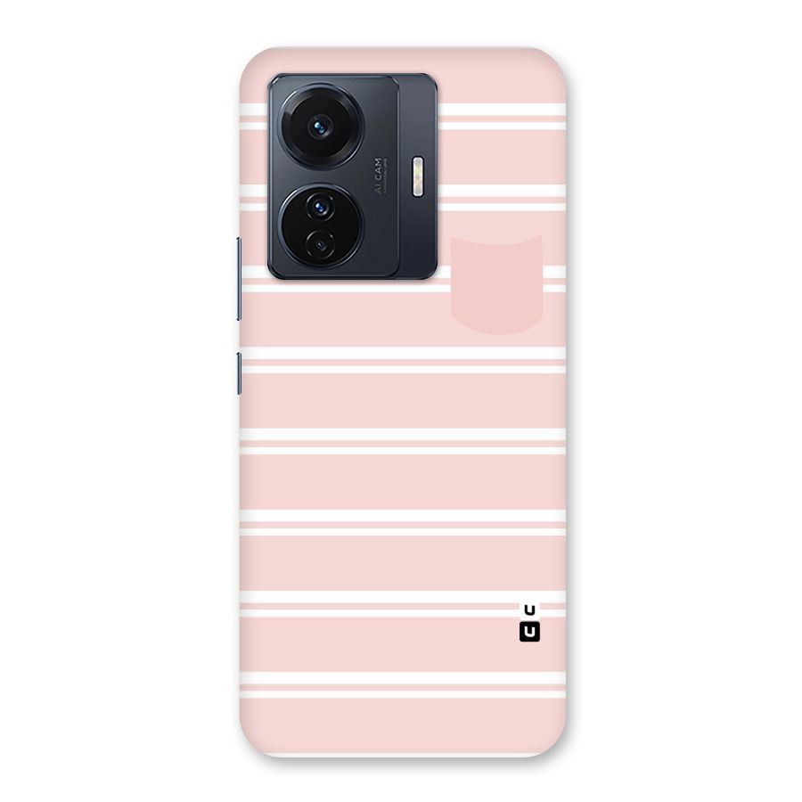 Cute Pocket Striped Back Case for Vivo T1 Pro