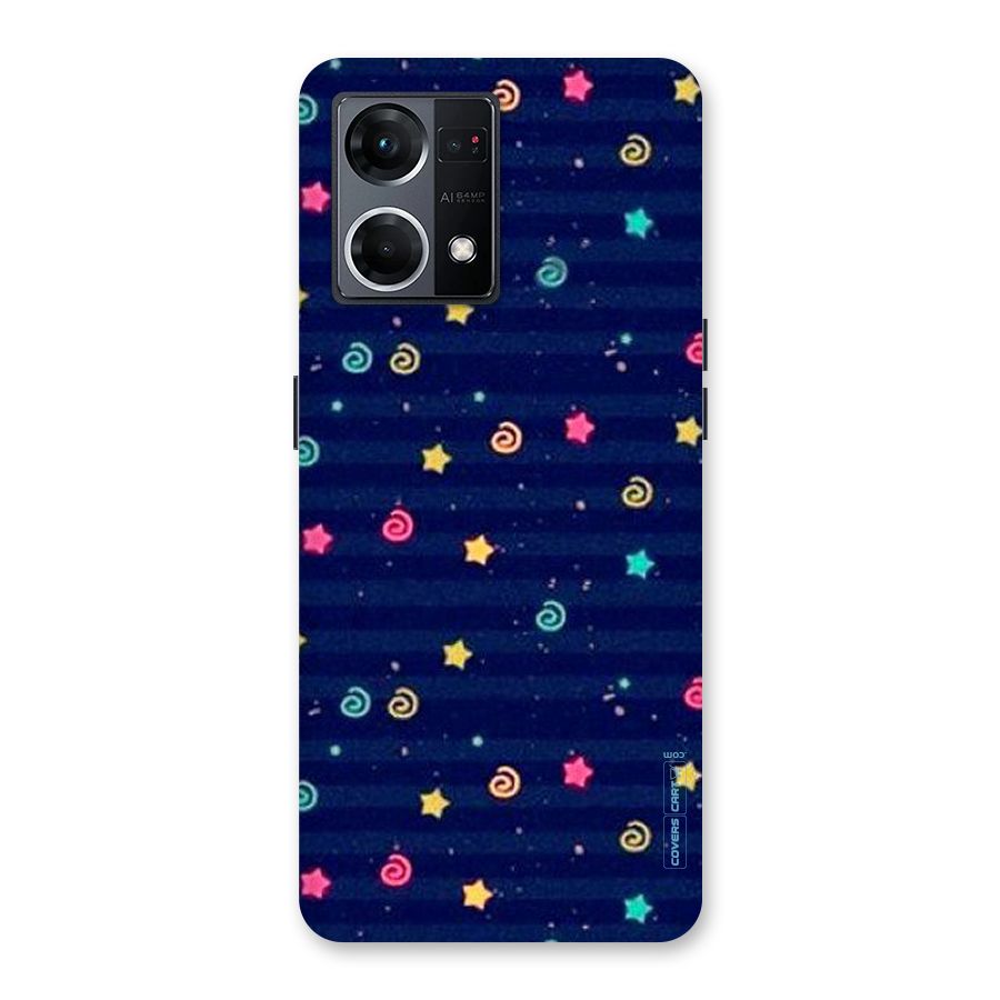 Cute Stars Design Glass Back Case for Oppo F21 Pro 5G