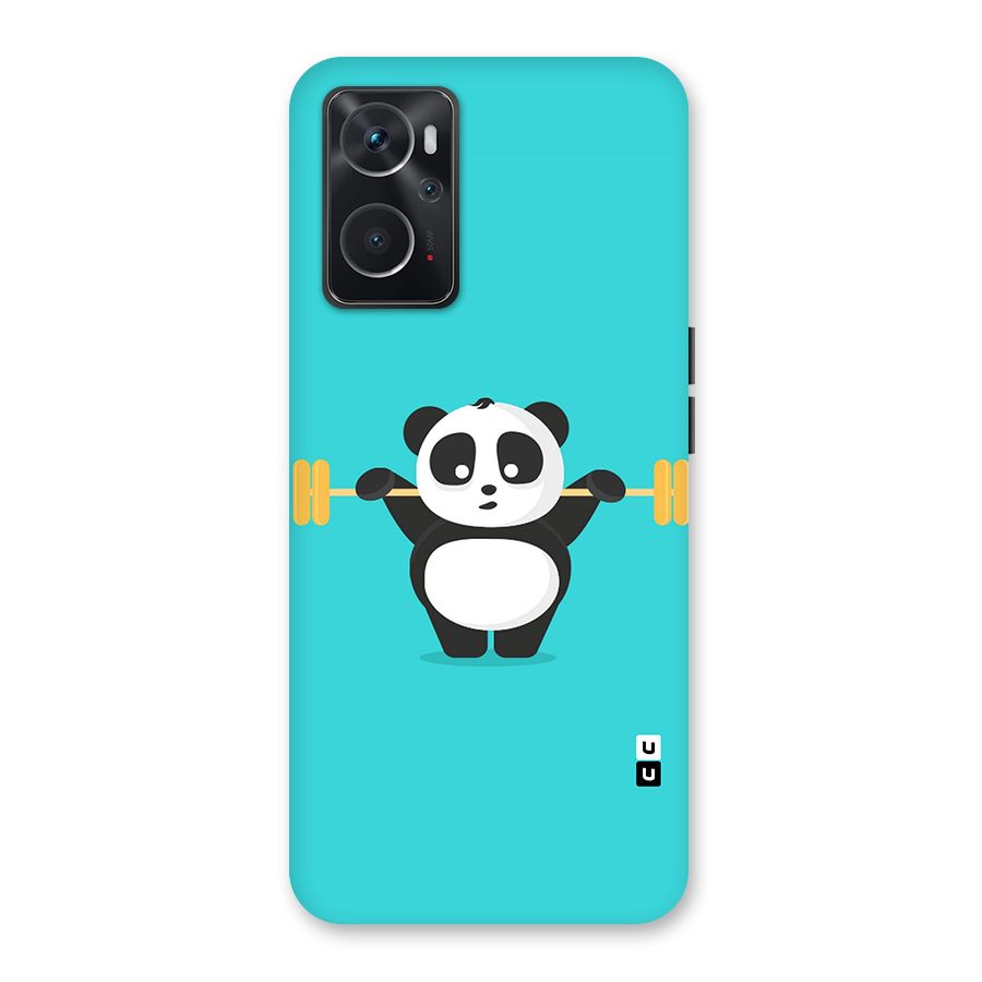 Cute Weightlifting Panda Back Case for Oppo K10 4G
