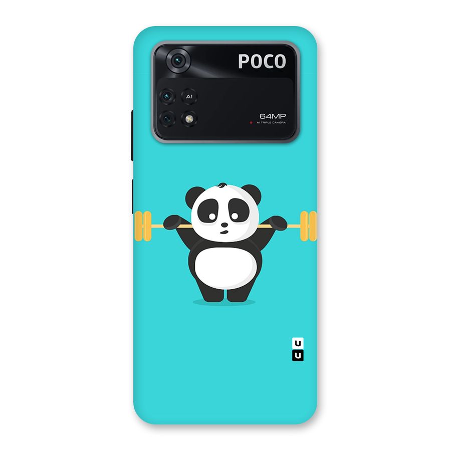 Cute Weightlifting Panda Back Case for Poco M4 Pro 4G