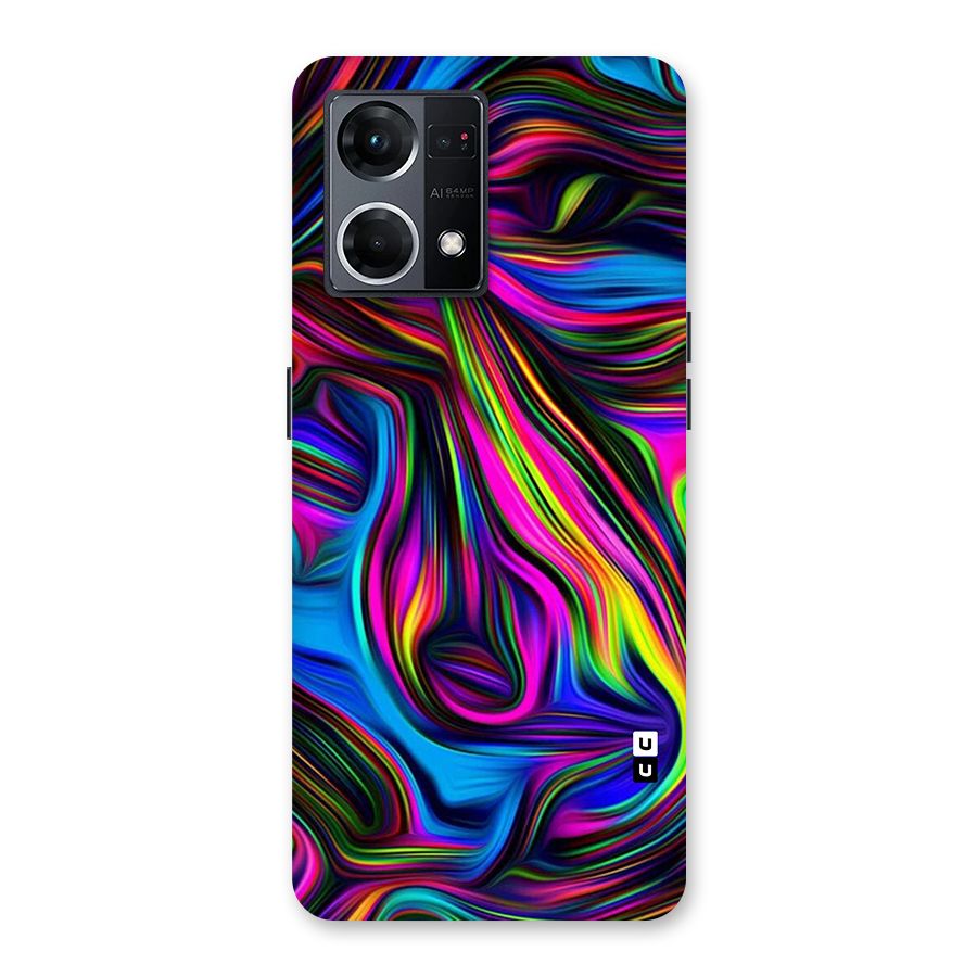 Dark Colorful Oil Abstract Glass Back Case for Oppo F21 Pro 5G