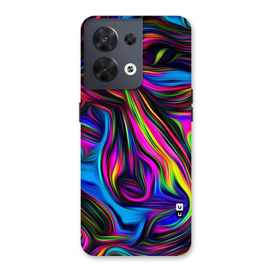 Dark Colorful Oil Abstract Back Case for Oppo Reno8 5G