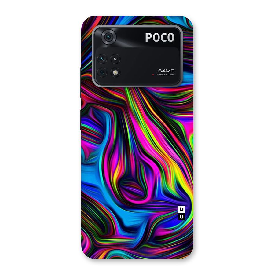 Dark Colorful Oil Abstract Back Case for Poco M4 Pro 4G