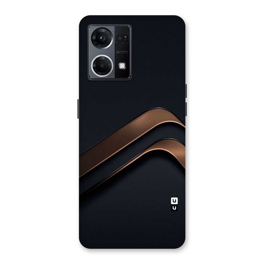 Dark Gold Stripes Glass Back Case for Oppo F21 Pro 5G