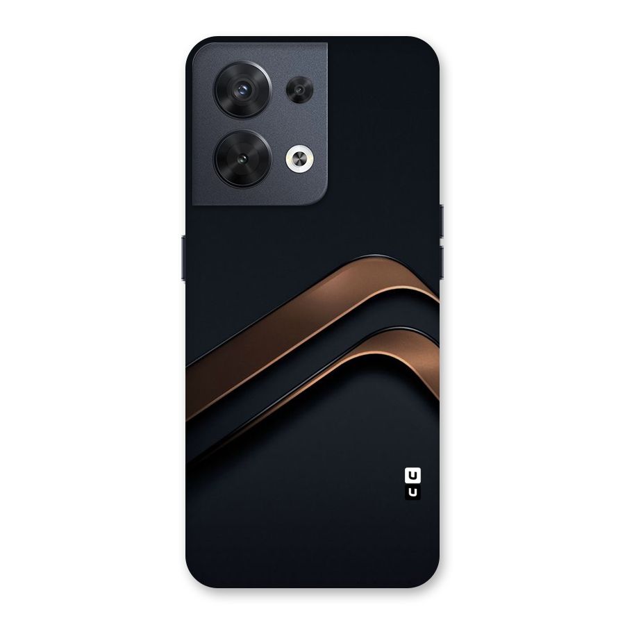 Dark Gold Stripes Back Case for Oppo Reno8 5G