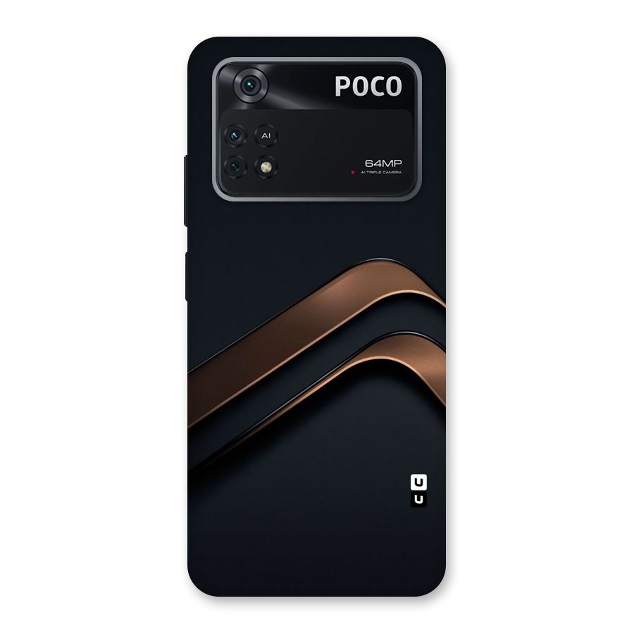 Dark Gold Stripes Back Case for Poco M4 Pro 4G