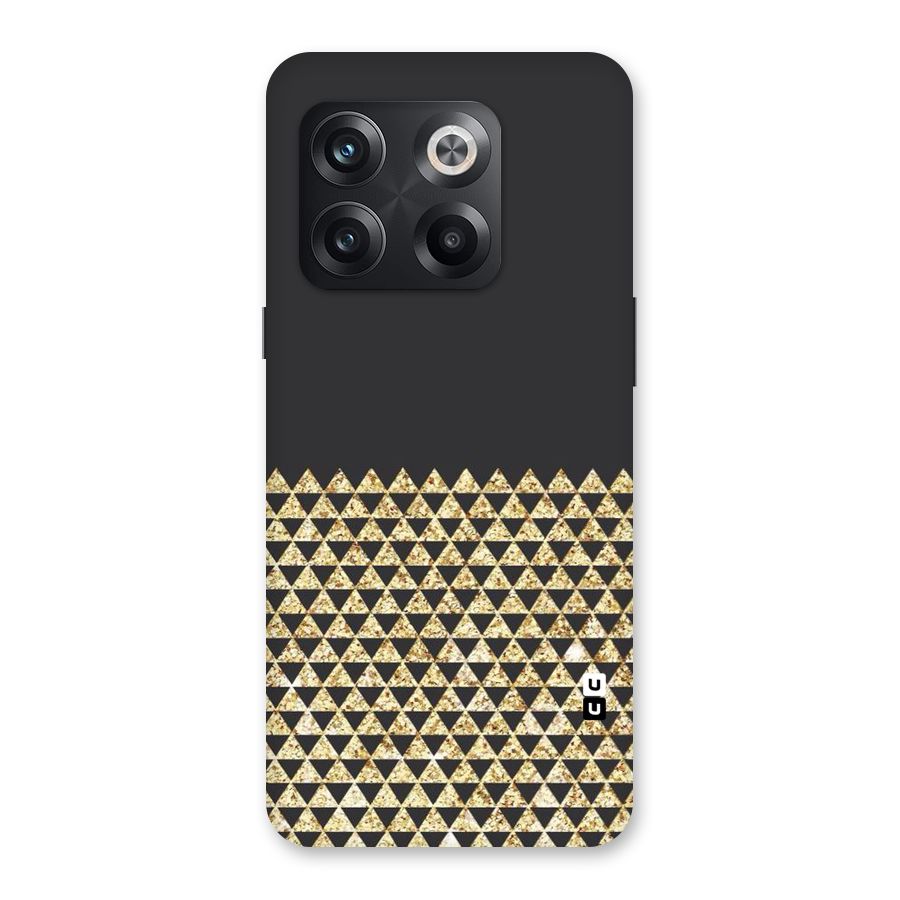 Dark Grey Golden Triangles Back Case for OnePlus 10T