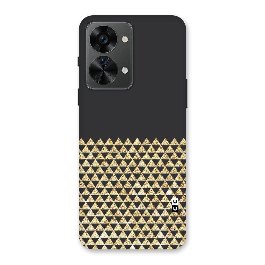 Dark Grey Golden Triangles Back Case for OnePlus Nord 2T