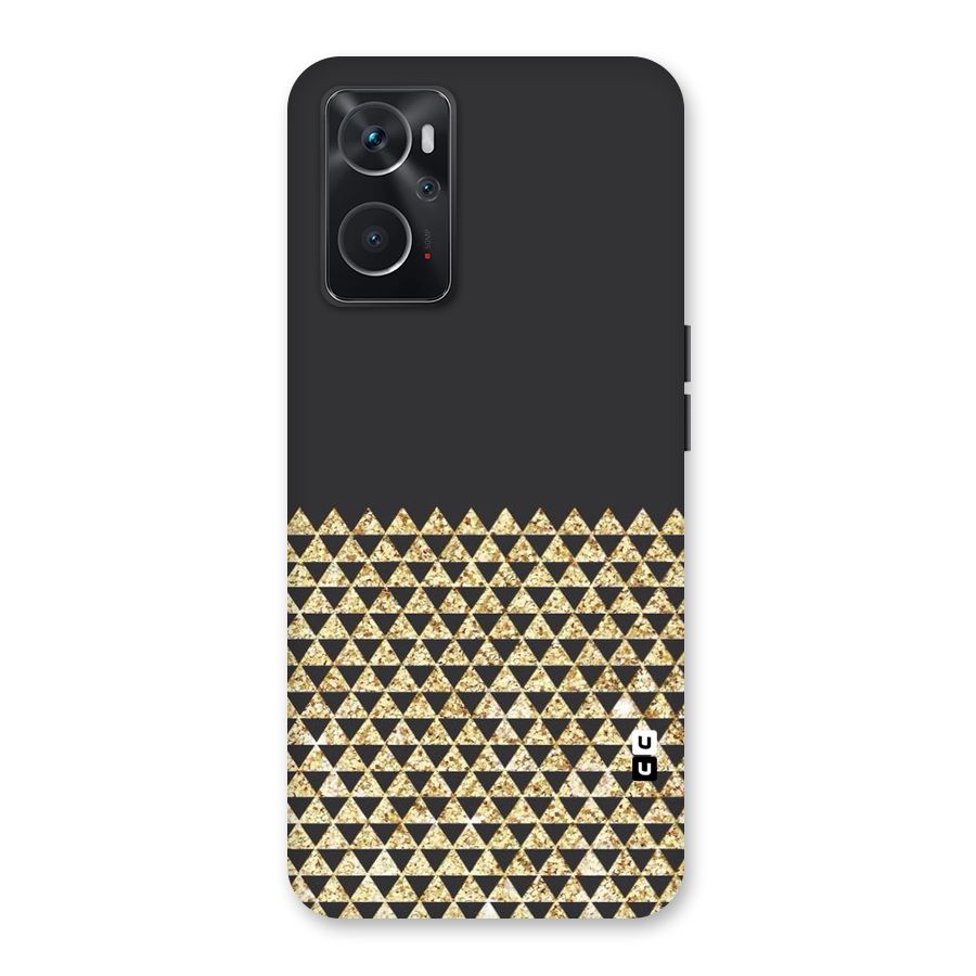 Dark Grey Golden Triangles Back Case for Oppo K10 4G