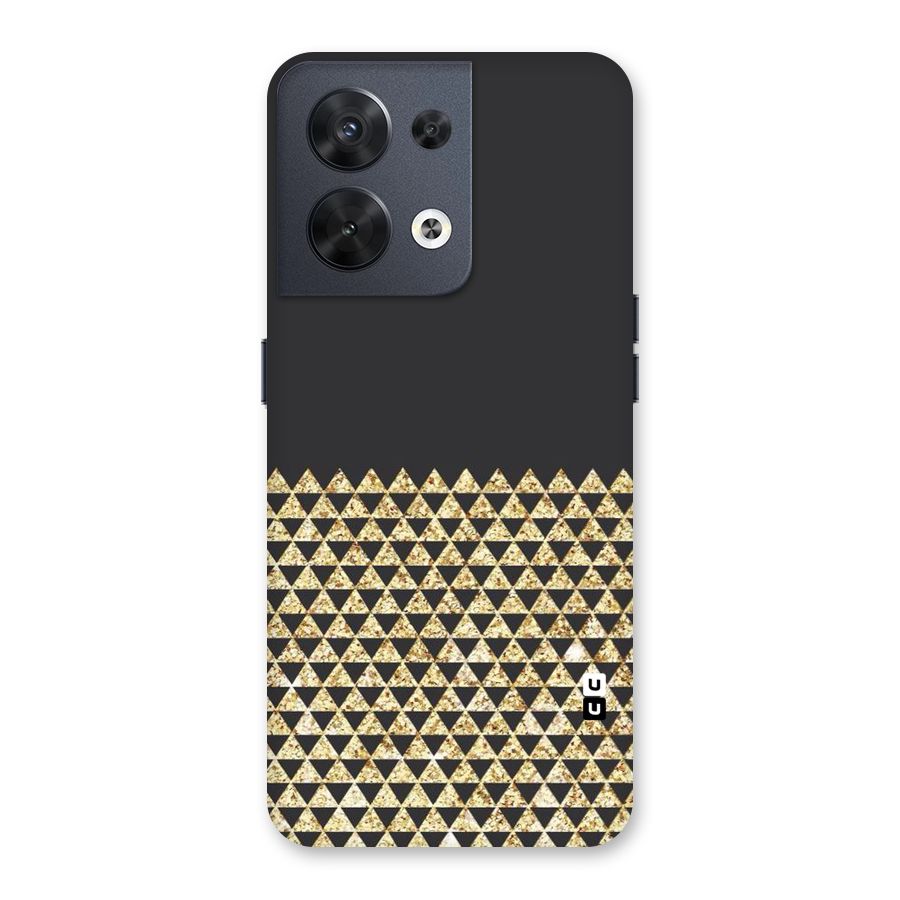 Dark Grey Golden Triangles Back Case for Oppo Reno8 5G