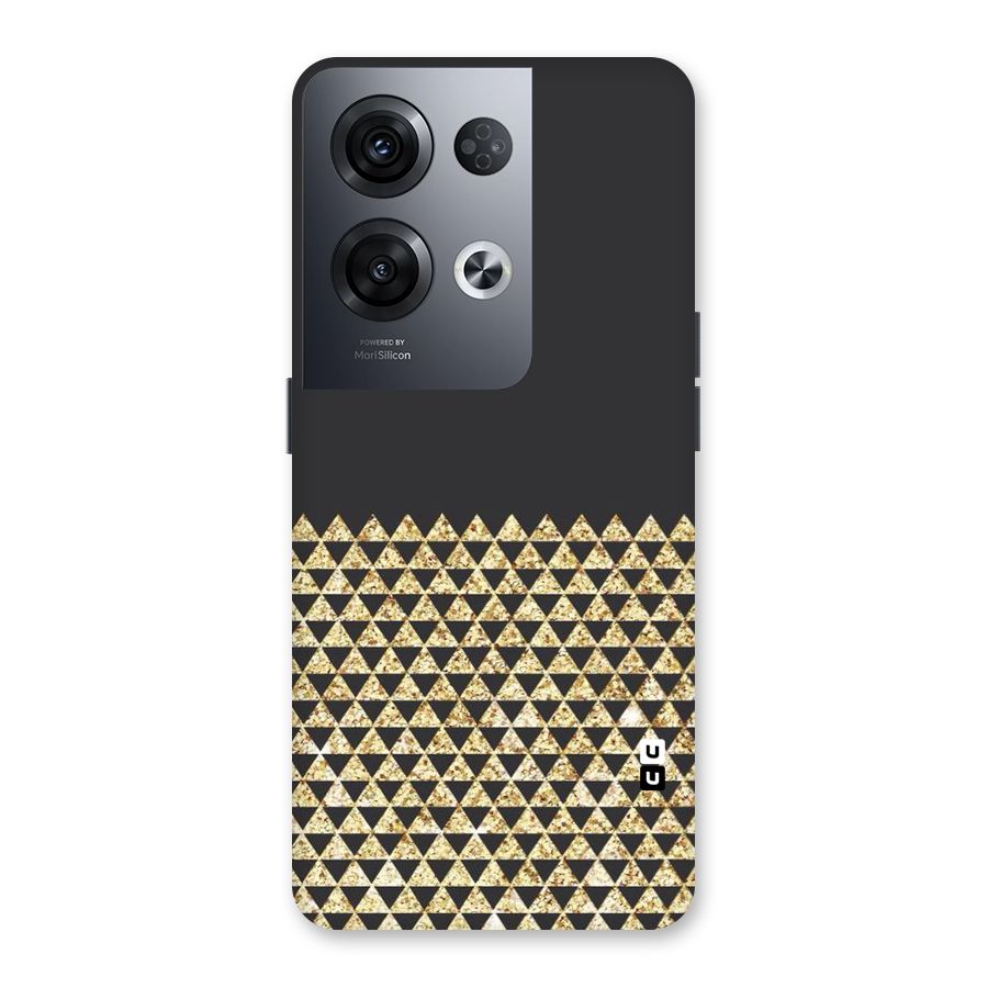 Dark Grey Golden Triangles Back Case for Oppo Reno8 Pro 5G