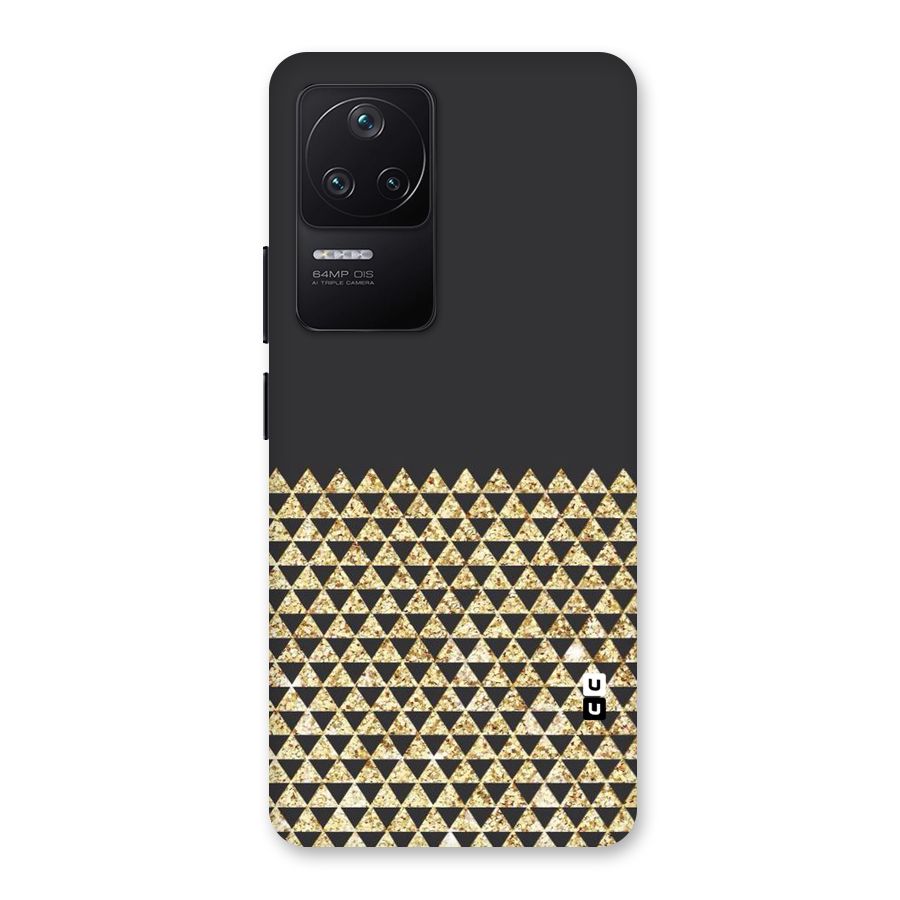 Dark Grey Golden Triangles Back Case for Poco F4 5G
