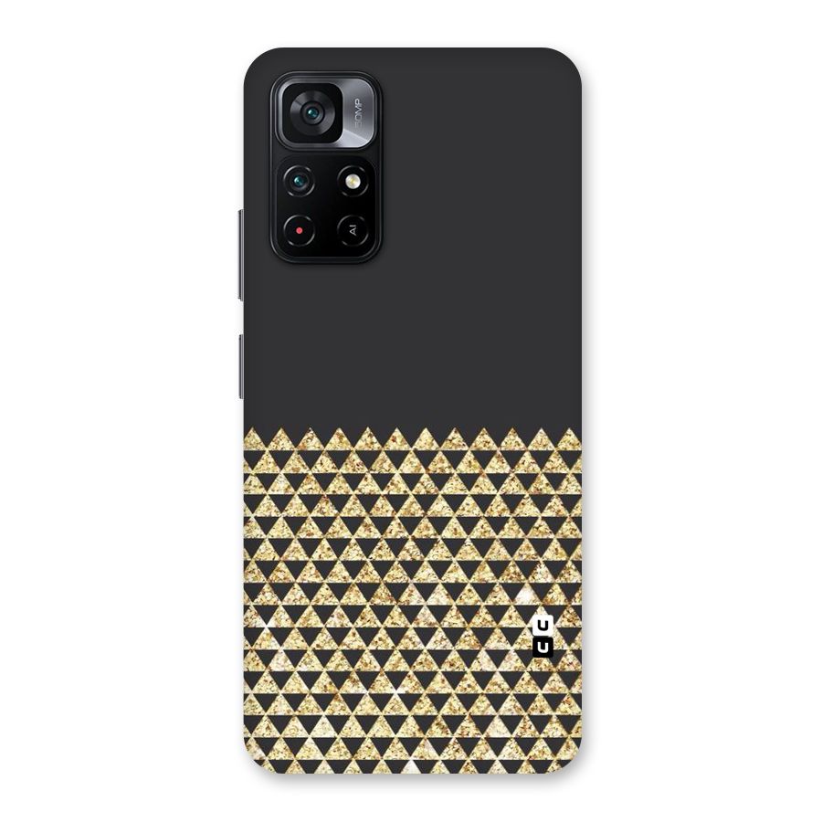 Dark Grey Golden Triangles Back Case for Poco M4 Pro 5G