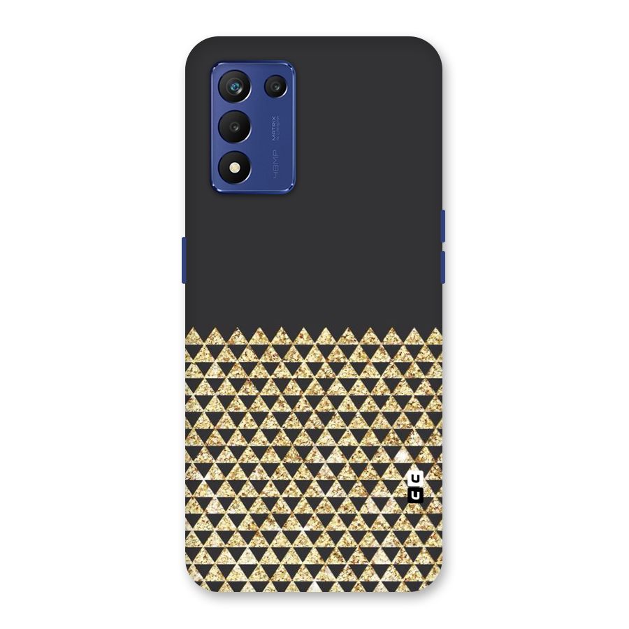 Dark Grey Golden Triangles Back Case for Realme 9 5G Speed