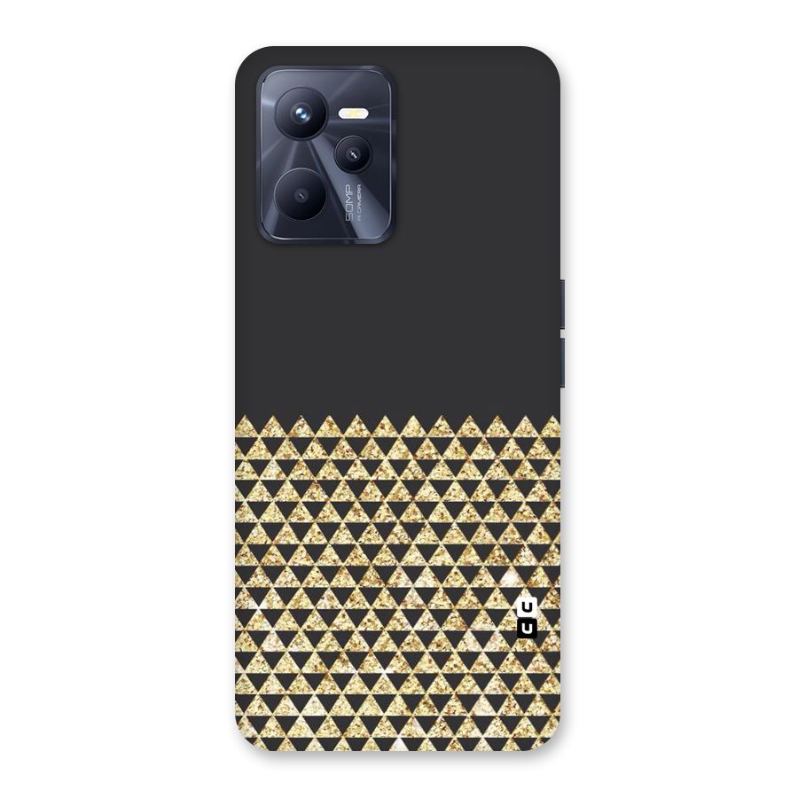Dark Grey Golden Triangles Back Case for Realme C35