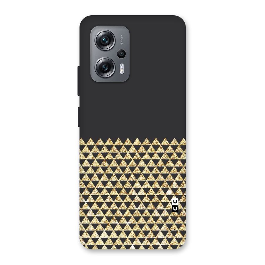 Dark Grey Golden Triangles Back Case for Redmi K50i