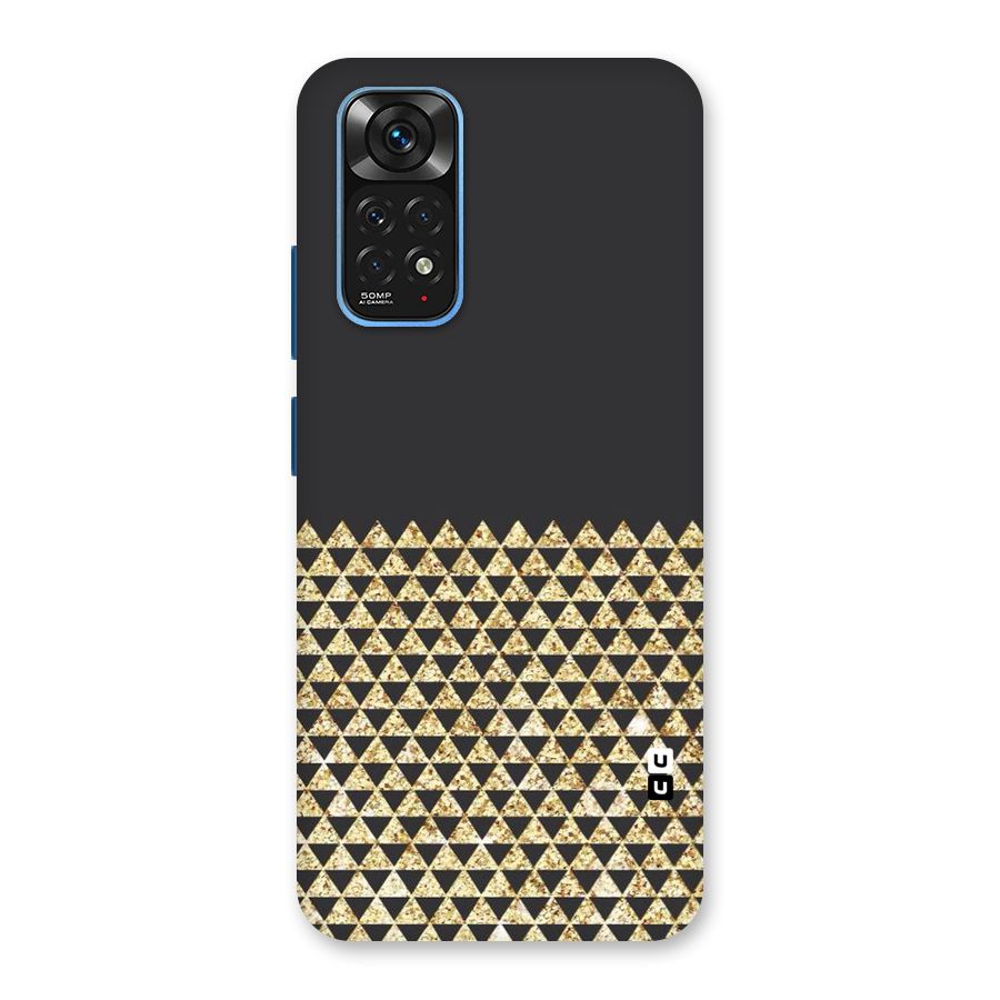 Dark Grey Golden Triangles Back Case for Redmi Note 11S