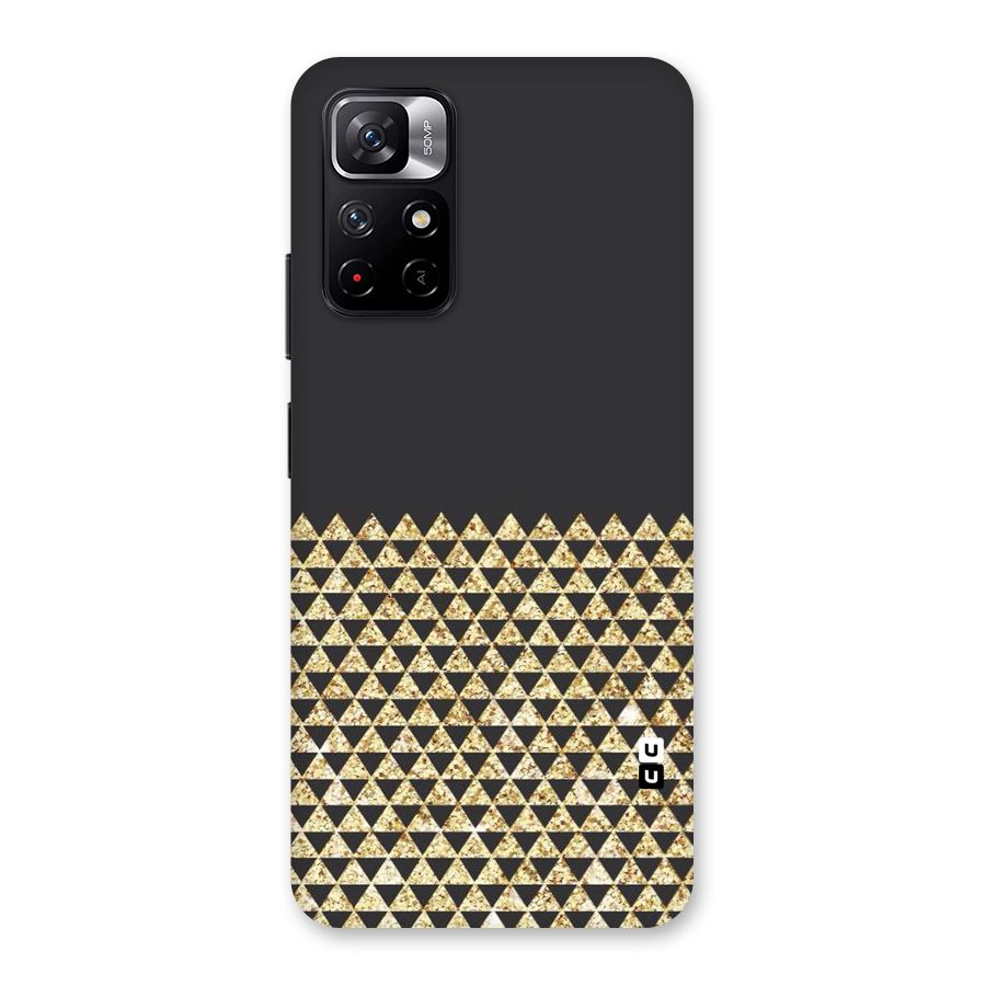 Dark Grey Golden Triangles Back Case for Redmi Note 11T 5G