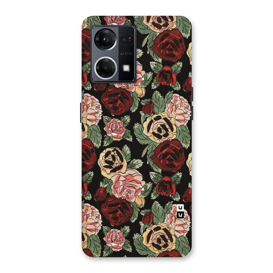 Dark Pastel Flowers Glass Back Case for Oppo F21 Pro 5G