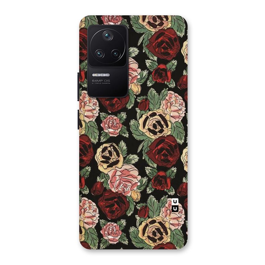 Dark Pastel Flowers Back Case for Poco F4 5G