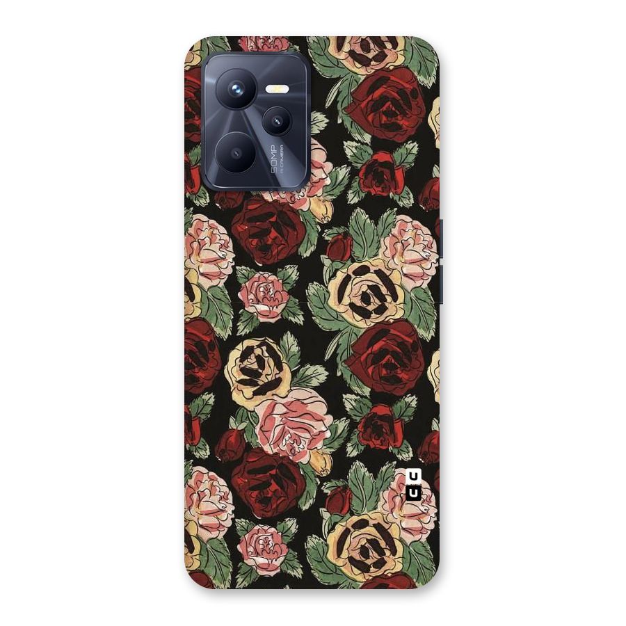Dark Pastel Flowers Back Case for Realme C35