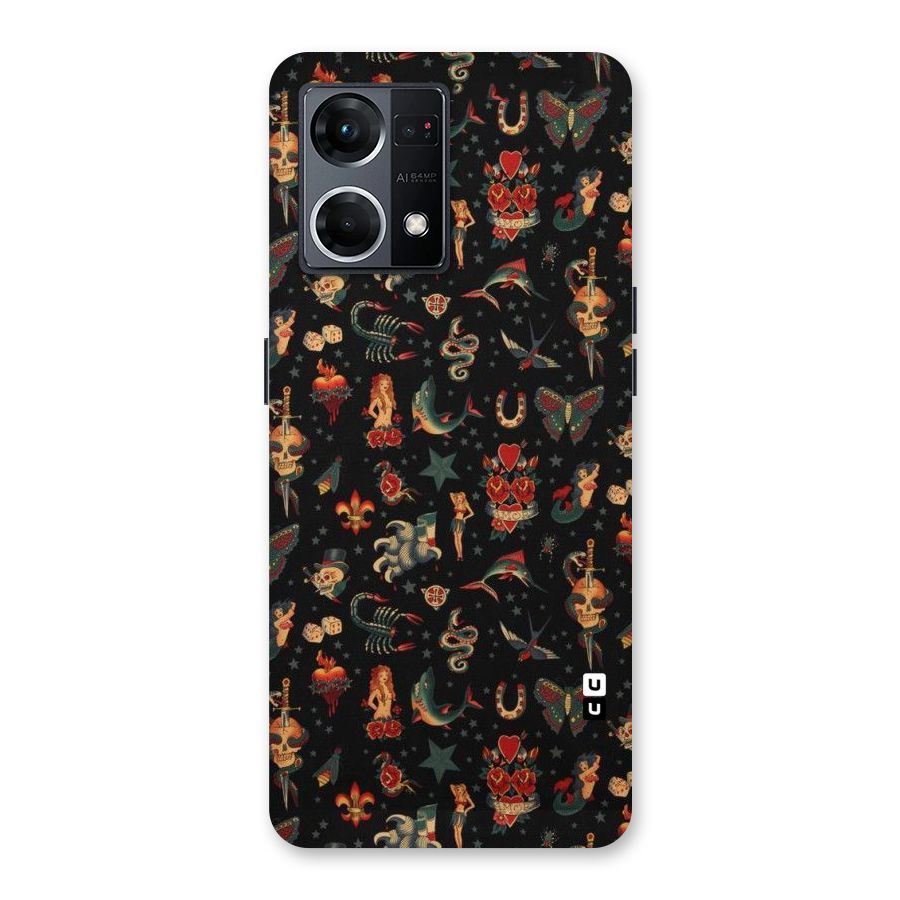 Dark Pattern Glass Back Case for Oppo F21 Pro 5G