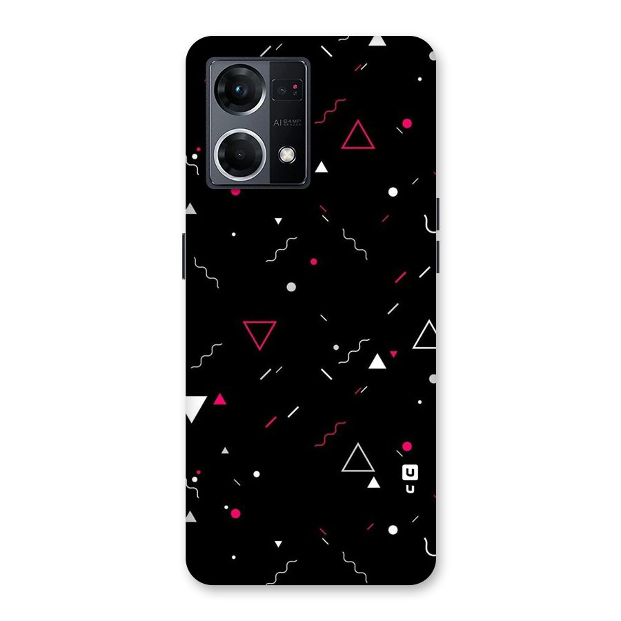 Dark Shapes Design Glass Back Case for Oppo F21 Pro 5G
