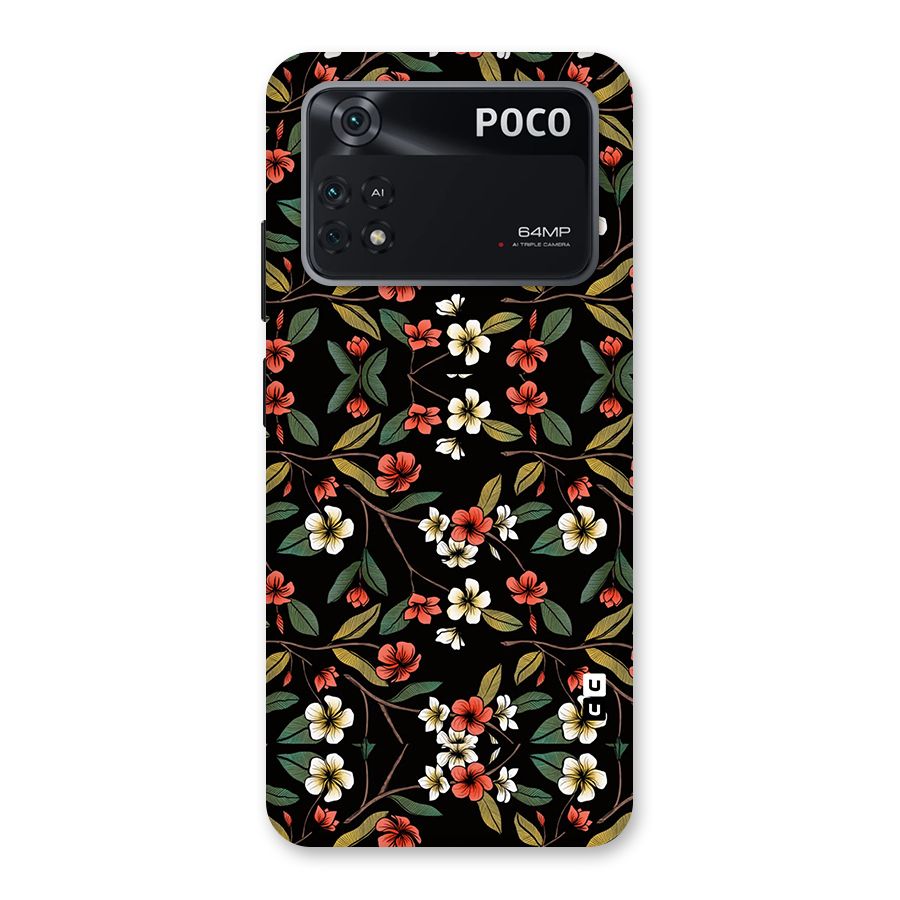 Decorative Florals Pattern Back Case for Poco M4 Pro 4G