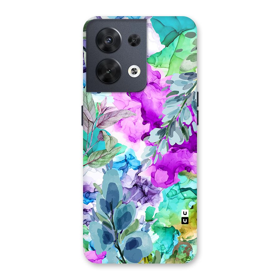 Decorative Florals Printed Back Case for Oppo Reno8 5G