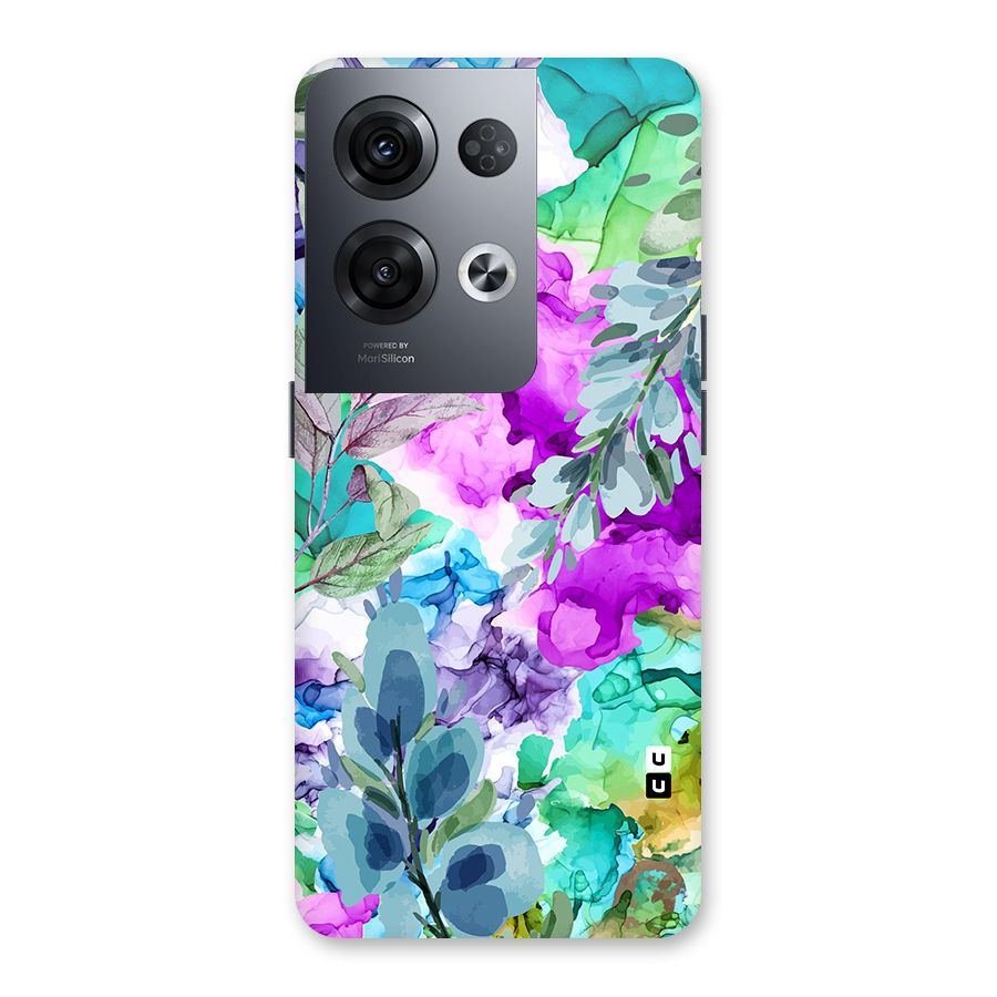 Decorative Florals Printed Back Case for Oppo Reno8 Pro 5G
