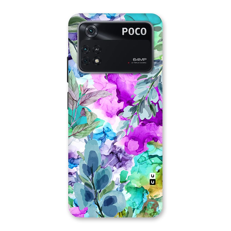 Decorative Florals Printed Back Case for Poco M4 Pro 4G