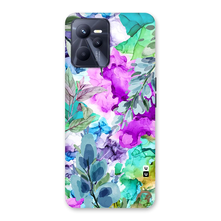 Decorative Florals Printed Back Case for Realme C35